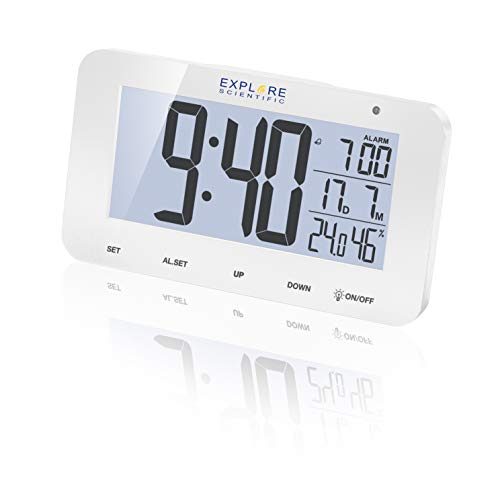 Explore Scientific RDC1004 Tischuhr mit LED-Hintergrundbeleuchtung, weiß, Alarm & Snooze, weiß, mit Batterien Explore Scientific RDC1004 Tischuhr mit LED-Hintergrundbeleuchtung, weiß, Alarm & Snooze, weiß, mit Batterien von Explore Scientific
