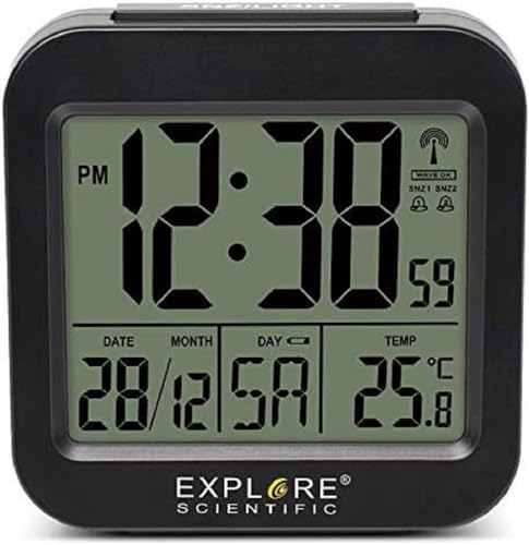 Explore Scientific Scientific Digitalwecker für Reisen und Tisch, mit Anzeige der Innentemperatur, RDC1008CM3000, Schwarz, pequeño Explore Scientific Scientific Digitalwecker für Reisen und Tisch, mit Anzeige der Innentemperatur, RDC1008CM3000, Schwarz, pequeño von Explore Scientific