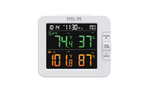 Explore Scientific WSH4102 Intelligente Wetterstation Multi-Channel mit Wireless-Sensor, Weiß von Explore Scientific