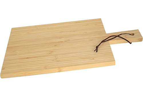 Bambus Schneidebrett 47 x 25 cm Holzbrett Servierbrett mit Griff von Expo-Börse GmbH
