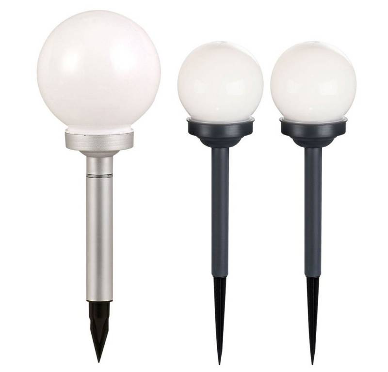 Expo Börse LED Gartenleuchte, LED-Leuchtmittel fest verbaut, 3er Set LED Solar Kugel Lampen Terrassen Steck Strahler Garten Außen Expo Börse LED Gartenleuchte, LED-Leuchtmittel fest verbaut, 3er Set LED Solar Kugel Lampen Terrassen Steck Strahler Garten Außen von Expo Börse