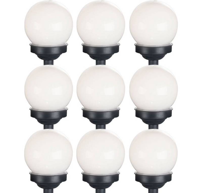 Expo Börse LED Solarleuchte, LED-Leuchtmittel fest verbaut, Warmweiß, Kugelleuchte Solar 10 cm Solarleuchte Kugel Garten LED Gartendeko 9x von Expo Börse