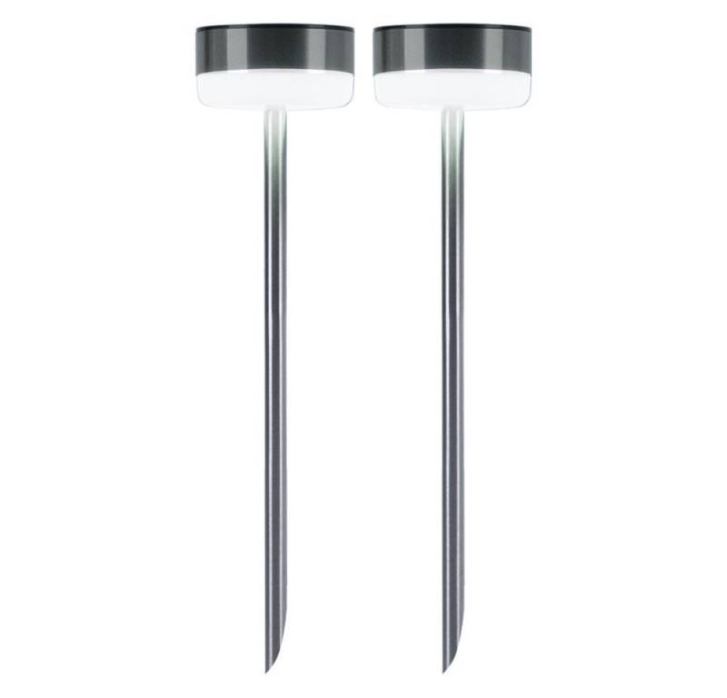 Expo Börse LED Solarleuchte, LED-Leuchtmittel fest verbaut, Warmweiß, LED Solarlampe Wegeleuchte Erspieß Edelstahl silber H 39 cm 2x Expo Börse LED Solarleuchte, LED-Leuchtmittel fest verbaut, Warmweiß, LED Solarlampe Wegeleuchte Erspieß Edelstahl silber H 39 cm 2x von Expo Börse