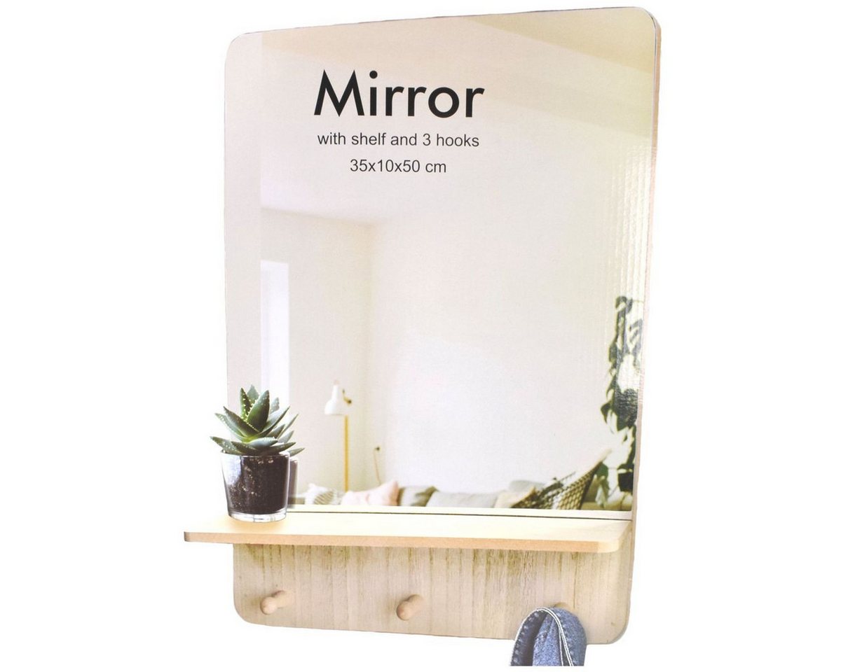 Expo Börse Spiegel Wandspiegel 35x10x50cm mit Ablage + Garderobenhaken Natur o. Schwarz Expo Börse Spiegel Wandspiegel 35x10x50cm mit Ablage + Garderobenhaken Natur o. Schwarz von Expo Börse