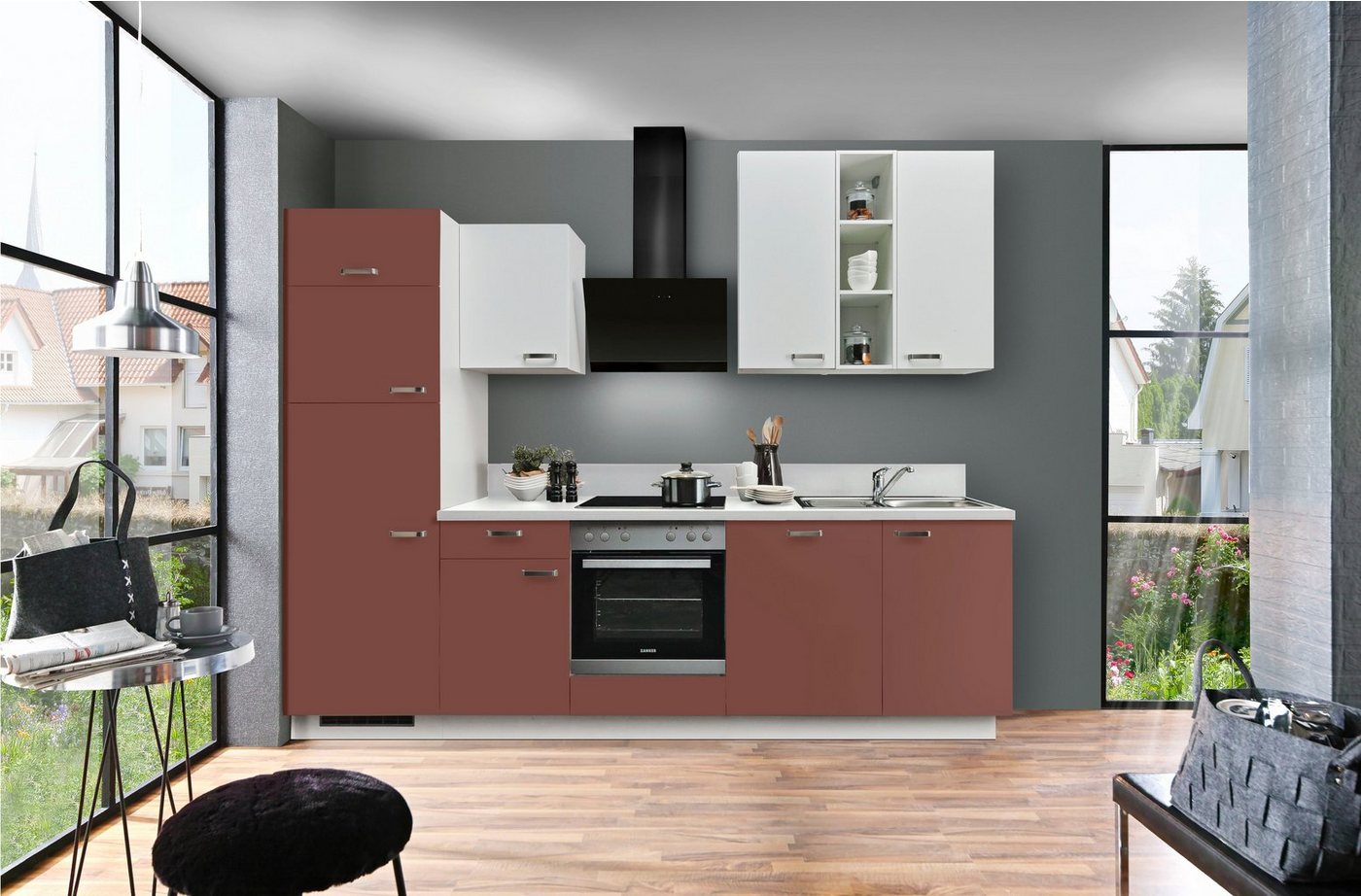 Express Küchen Küchenzeile Bari, mit Soft-Close-Funktion und Vollauszügen, vormontiert, Breite 340 cm von Express Küchen