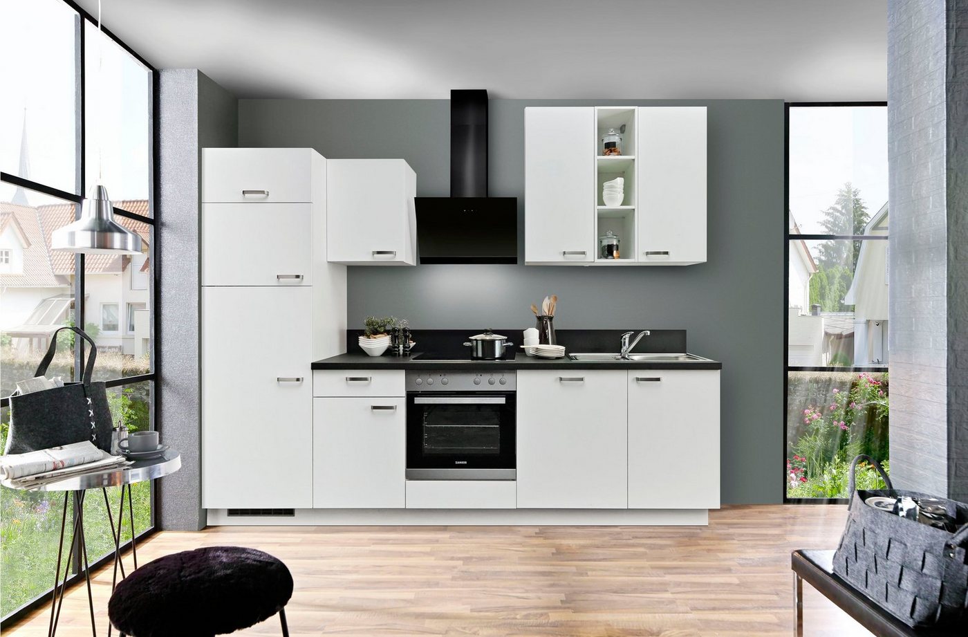 Express Küchen Küchenzeile Bari, mit Soft-Close-Funktion und Vollauszug, vormontiert, Breite 280 cm von Express Küchen