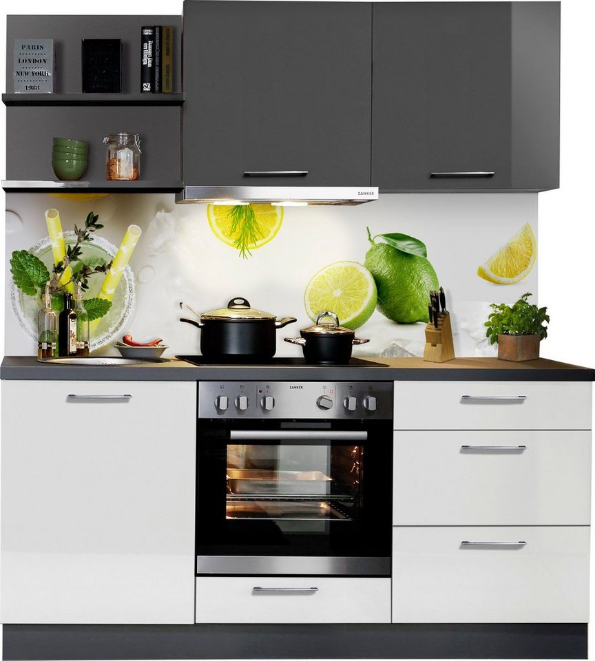 Express Küchen Küchenzeile Jena, Breite 180 cm, vormontiert, mit Soft-Close-Funktion, Arbeitshöhe 91 cm von Express Küchen