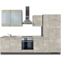 KOCHSTATION Küchenzeile ""KS-Trea", wahlweise mit E-Geräten, höhenverstellbare Füße" vormontiert, mit Vollauszug und Soft-Close-Funktion, Breite 310 cm von Kochstation