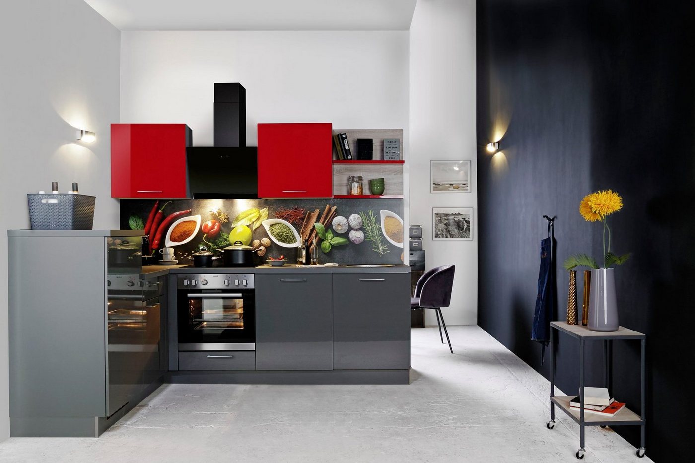 Express Küchen Winkelküche Jena, vormontiert, mit Soft-Close-Funktion, Stellbreite 245 x 175 cm von Express Küchen