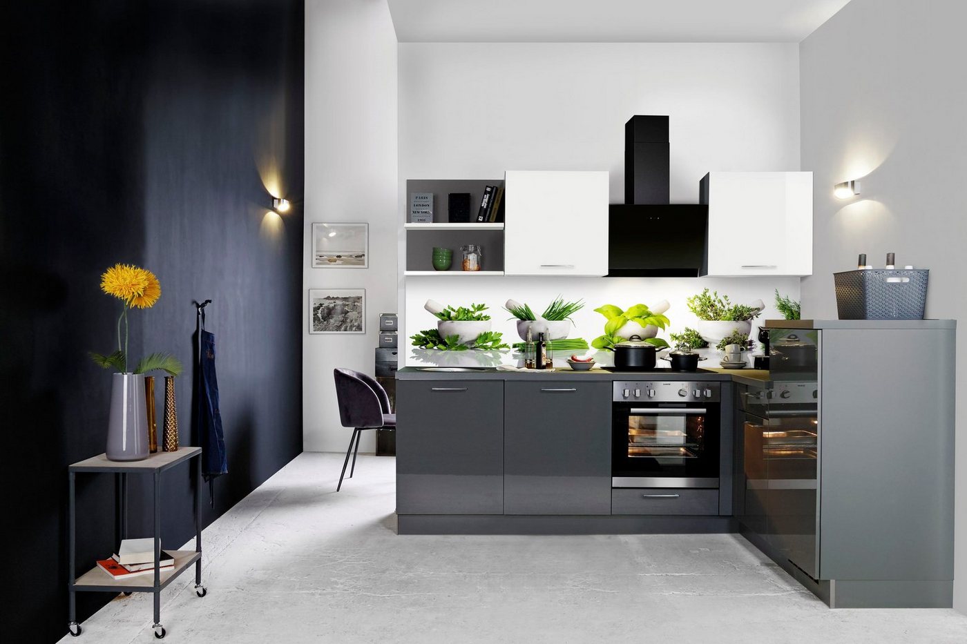 Express Küchen Winkelküche Jena, vormontiert, mit Soft-Close-Funktion, Stellbreite 245 x 175 cm von Express Küchen