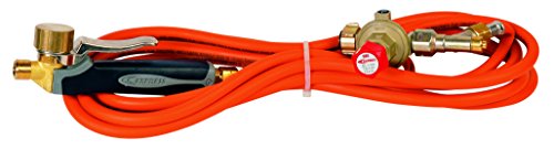 Lötkolben Set - Lötlampe mit Piezozündung - Dachrinnen Lötset - Schweißbrenner - Lötzubehör - Set aus 2-Komponenten Handgriff + 4,75m Schlauch + Druckminderer - EXPRESS von ABRATOOLS