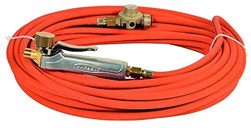 Lötkolben Set - Lötlampe mit Piezozündung - Dachrinnen Lötset - Schweißbrenner - Lötzubehör - Set aus Vollmetallgriff mit Kupplungsstück + 20 m Schlauch + Druckminderer 4 bar - EXPRESS von Express