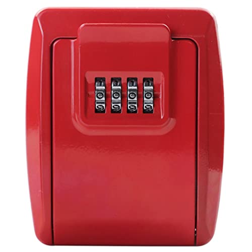 Schlüsselbox, Wandhalterung Schlüsselbox, 4-stellige Kombination Extra Große Wasserdichte Schlüsselaufbewahrungsbox, Box Für Schlüssel Aluminiumgehäuse ( Color : Red , Size : 11.5x9.5 cm ) von ExpressLeopard