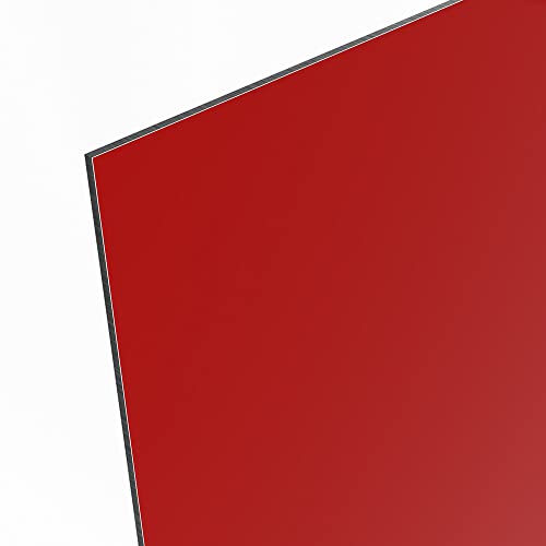Alu DILITE® Platte rot für Schilder, Wegweiser, Displays am POS, Trennwände, Messebau, Maße: 25 x 25 cm, Stärke: 3mm von ExpressZuschnitt.de