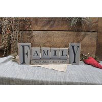 Familienblock Set Custom Mit Namen - 7 Stück Alle Holz Rustikal Stil Laser Graviert Kein Vinyl Oder Schablone Personalisiert Für Besonderen Touch von ExpressionsNmore