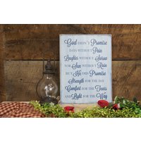 Gott Verheißt Keine Tage Ohne Schmerz Lachen Kummer Oder Sonne Regen, Aber Er Kraft Für Den Tag. Rustikales Stilschild von ExpressionsNmore