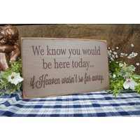Wir Wissen, Dass Du Heute Hier Sein Würdest, Wenn Der Himmel Nicht So Weit Weg Wäre. Rustikales Erinnerungsschild Für Besondere Anlässe Wir Wissen, Dass Du Heute Hier Sein Würdest, Wenn Der Himmel Nicht So Weit Weg Wäre. Rustikales Erinnerungsschild Für Besondere Anlässe von ExpressionsNmore