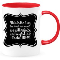 Dies Ist Der Tag, An Dem Herr Becher Gemacht Hat | Schriftbecher Bibelvers Kaffeetasse, Weiß Mit Farbigem Innen - Und Henkel von ExpressiveGiftStore