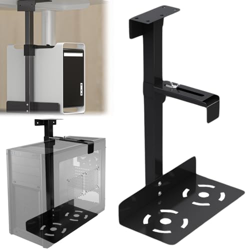 Exquilnova PC Halterung Unter Schreibtisch, PC Halterung für Untertisch, Carbonstahl Computer Aufhängung Halter, Höhe Verstellbar 50-530mm, Max. Tragfähigkeit 25 kg, für den Meisten Hosts (Schwarz) Exquilnova PC Halterung Unter Schreibtisch, PC Halterung für Untertisch, Carbonstahl Computer Aufhängung Halter, Höhe Verstellbar 50-530mm, Max. Tragfähigkeit 25 kg, für den Meisten Hosts (Schwarz) von Exquilnova