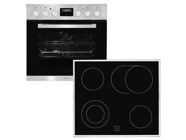 EXQUISIT Elektro-Herd-Set EHE 157-2 URBZ-Set , A (A+++-D), silber (silberfarben, schwarz), Herdsets von Exquisit