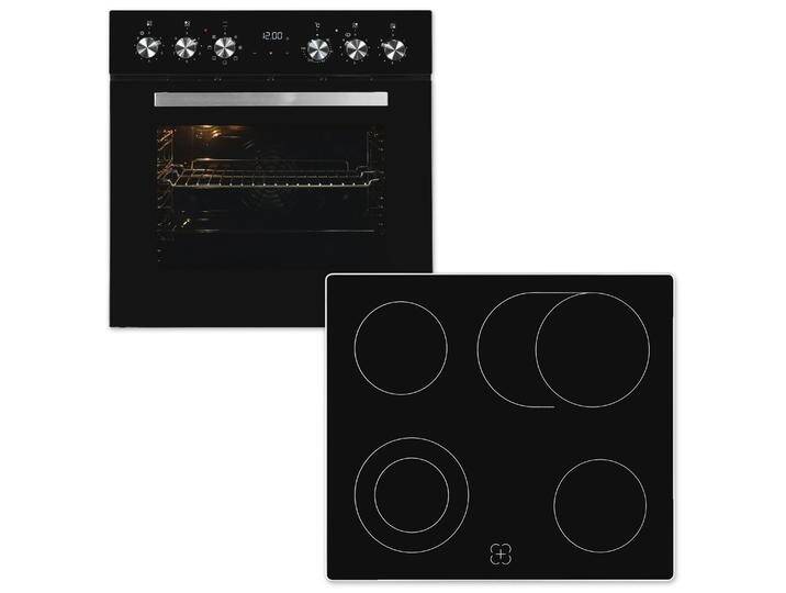 EXQUISIT Elektro-Herd-Set EHE157-UBZ-020 , A (A+++-D), schwarz, Herdsets von Exquisit