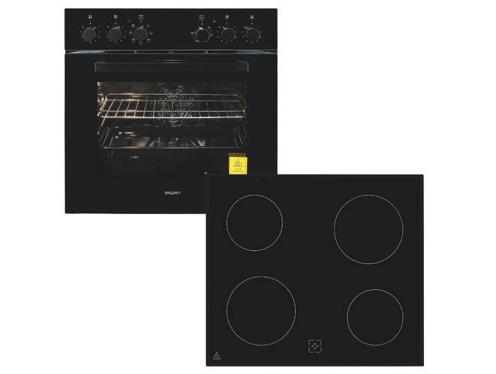 EXQUISIT Elektro-Herd-Set EHE256-U-020 schwarz , A (A+++-D), schwarz, Herdsets von Exquisit