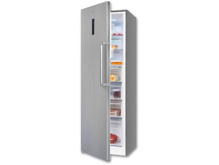 EXQUISIT Gefrierschrank GS295-NF-H-040D , D (A-G), silber (edelstahl), B:60cm H:185cm T:66cm, Gefrierschränke von Exquisit