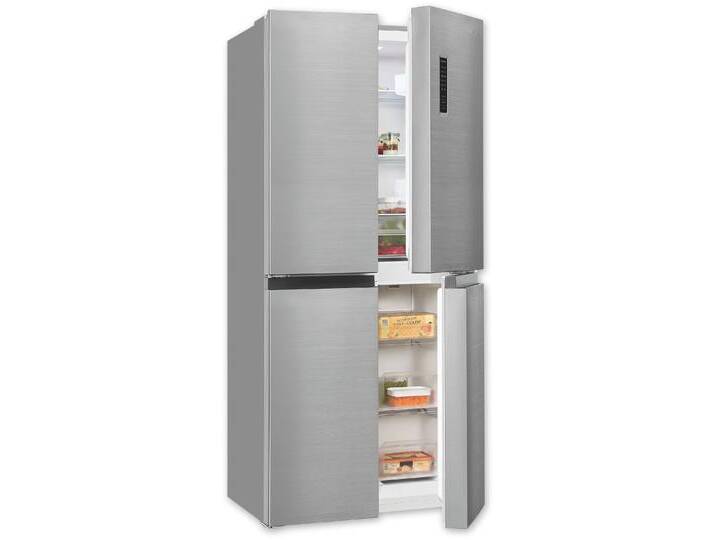 EXQUISIT Multi Door MD365-125-040D , D (A-G), silber (inoxlook), B:79cm H:180cm T:62cm, Kühlschränke von Exquisit