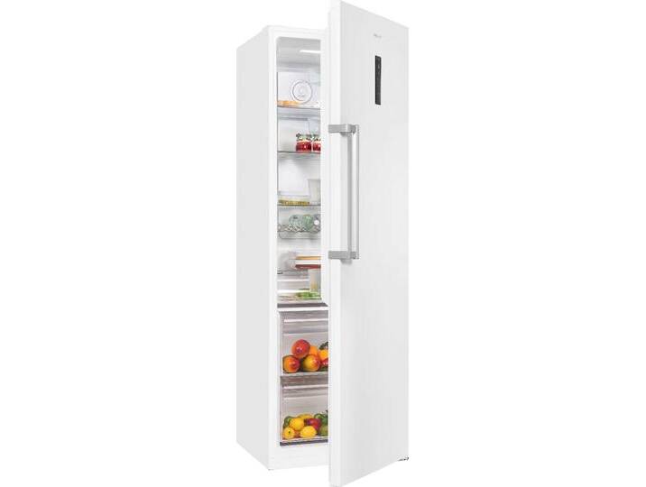 EXQUISIT Vollraumkühlschrank KS360-V-HE-040D , D (A-G), silber (weiß), Rechtsanschlag, Kühlschränke, 359 Liter Nutzinhalt, NoFrost, Display von Exquisit