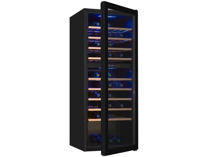 EXQUISIT Weinkühlschrank WS2-78-GTE-160G , G (A-G), schwarz, B:49cm H:128,5cm T:57,5cm, Weinkühlschränke, Digitale Temperaturanzeige von Exquisit