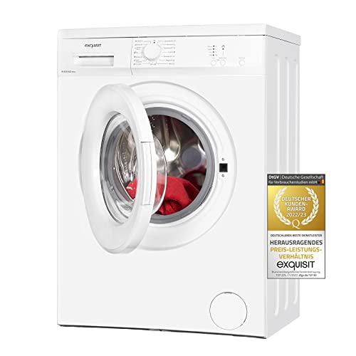 Exquisit Waschmaschine WA6010-060D weiss | Waschmaschine 6 kg | 1000 U/Min | Startzeitverzögerung | 15 Waschprogramme | Kindersicherung | Washing machine von Exquisit