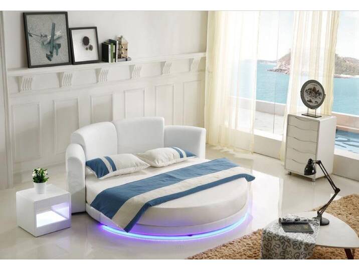 JVmoebel Bett Exquisit rundes Leder-Doppelbett für luxuriöses Schlafzimmerdesign, Made in Europa, weiß JVmoebel Bett Exquisit rundes Leder-Doppelbett für luxuriöses Schlafzimmerdesign, Made in Europa, weiß von Exquisit