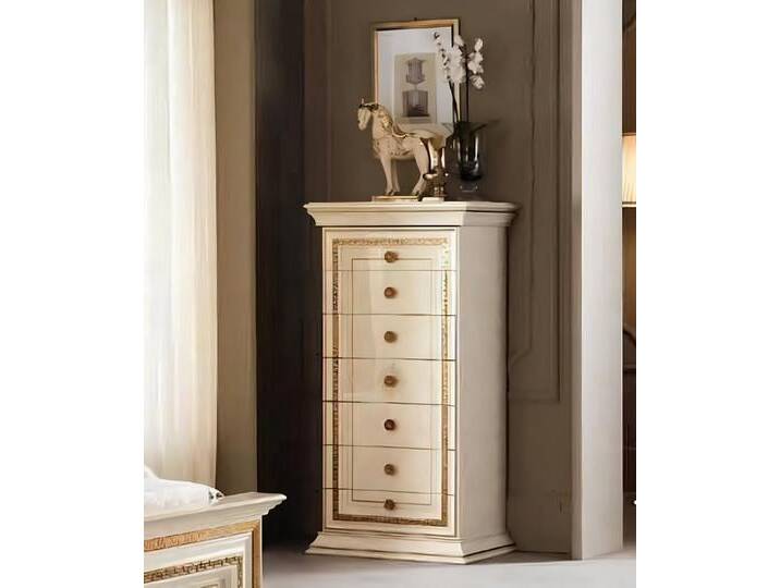 Xlmoebel Hochkommode Hohe Kommode Designer Schränke SideLowBoard Exquisit Luxus Italien (1 St., Kommode), Hergestellt in Europa, beige von Exquisit