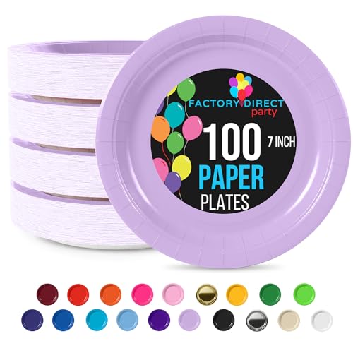 Exquisite Lavendel-Pappteller, strapazierfähig, 17,8 cm, Lavendel, Einwegteller für Party, 100 Stück, robuste Pappteller, 350 g/m², Geburtstagsparty-Zubehör, Teller-Set Exquisite Lavendel-Pappteller, strapazierfähig, 17,8 cm, Lavendel, Einwegteller für Party, 100 Stück, robuste Pappteller, 350 g/m², Geburtstagsparty-Zubehör, Teller-Set von Exquisite