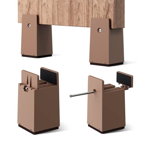 MöBelerhöHung 10cm, 4 Zoll Verstellbare BetterhöHung mit Schraubklemme, 4 Stück Schwerlast tischerhöhung für 0,8-1,6 ''Breite Quadrat & Runde Stuhlbein, BetterhöHungen für Sofa Schreibtisch Schrank von Exsivemy