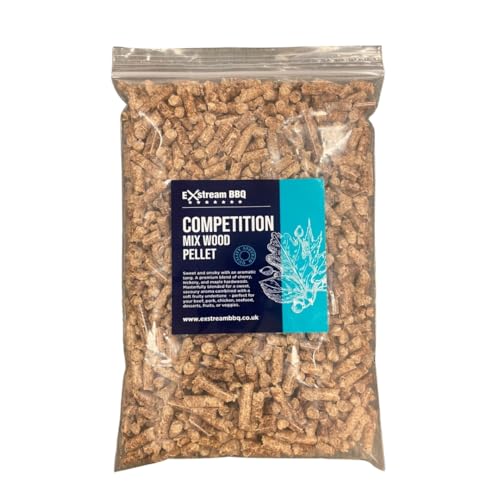 Exstream BBQ Competition Mix 1 Liter (ca. 660 g) Pellet zur Verwendung mit Ninja Woodfire Grill – wiederverschließbare Beutel von Exstream