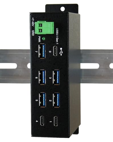 EXSYS EX-1196HMS USB 3.0 (3.1 Gen 1) Type-C 5000Mbit/s Black Hub & Concentrator von Exsys