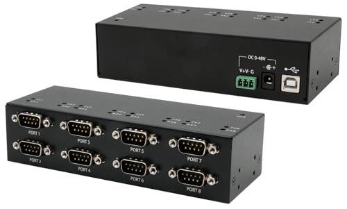 EX-13078HM USB 2.0 zu 8 x Seriell RS-232 FTDI Chip-Set Metallgehäuse von Exsys