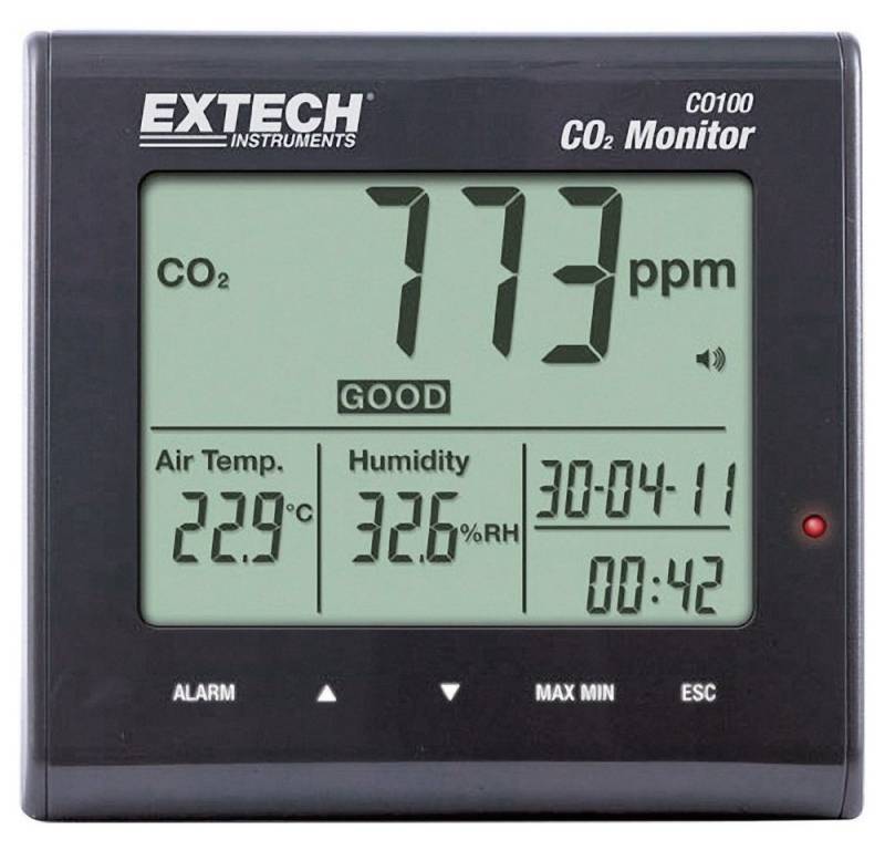 Extech Extech CO100 Kohlendioxid-Messgerät 0 - 9999 ppm Gasmelder von Extech