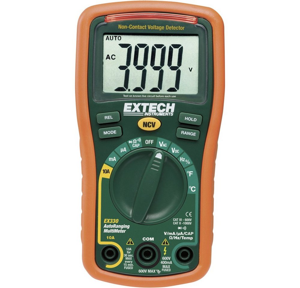 Extech Spannungsprüfer Extech EX330 Hand-Multimeter digital CAT III 600 V Anzeige (Counts):, (EX330) von Extech