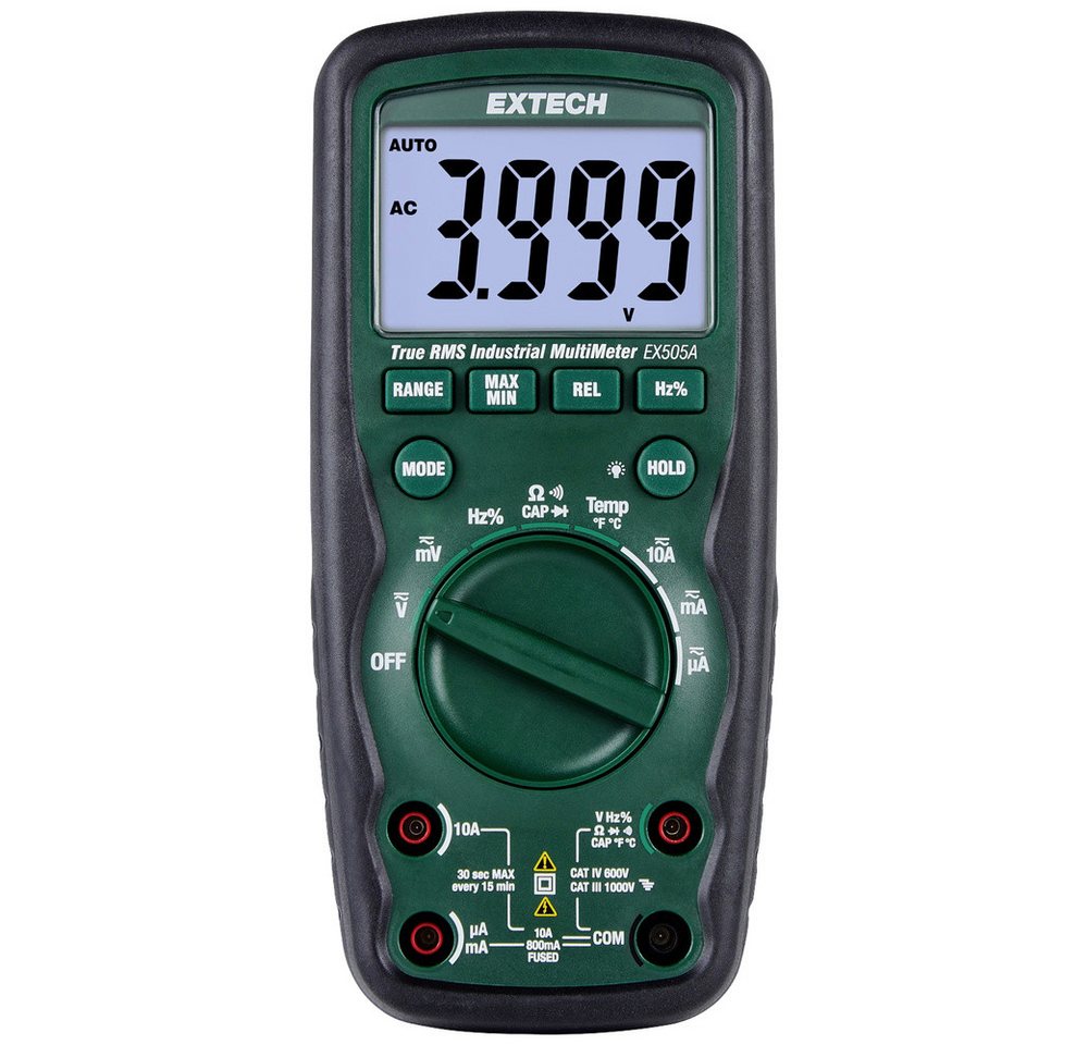 Extech Spannungsprüfer Extech Extech EX505A-K Hand-Multimeter digital CAT IV 600 V Anzeige, (Extech EX505A-K) von Extech