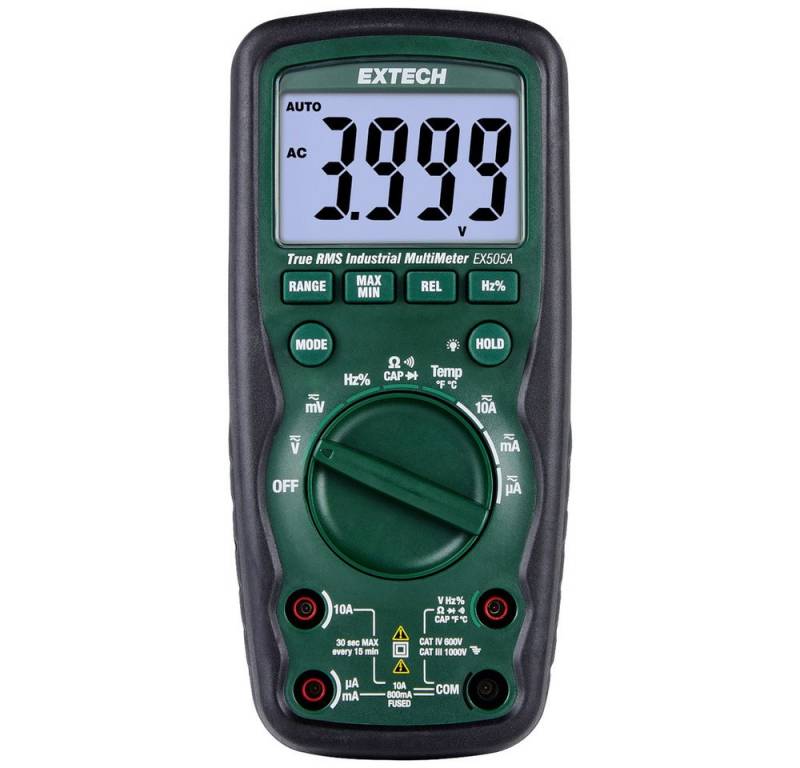 Extech Spannungsprüfer Extech Extech EX505A-K Hand-Multimeter digital CAT IV 600 V Anzeige, (Extech EX505A-K) von Extech