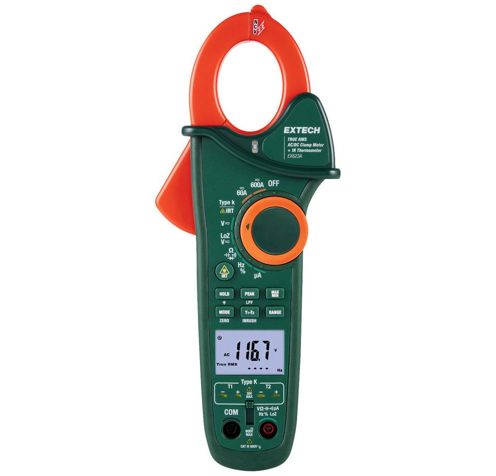 Extech Spannungsprüfer Extech Extech EX623A Stromzange digital IR-Thermometer CAT III 600 V, (Extech EX623A) von Extech