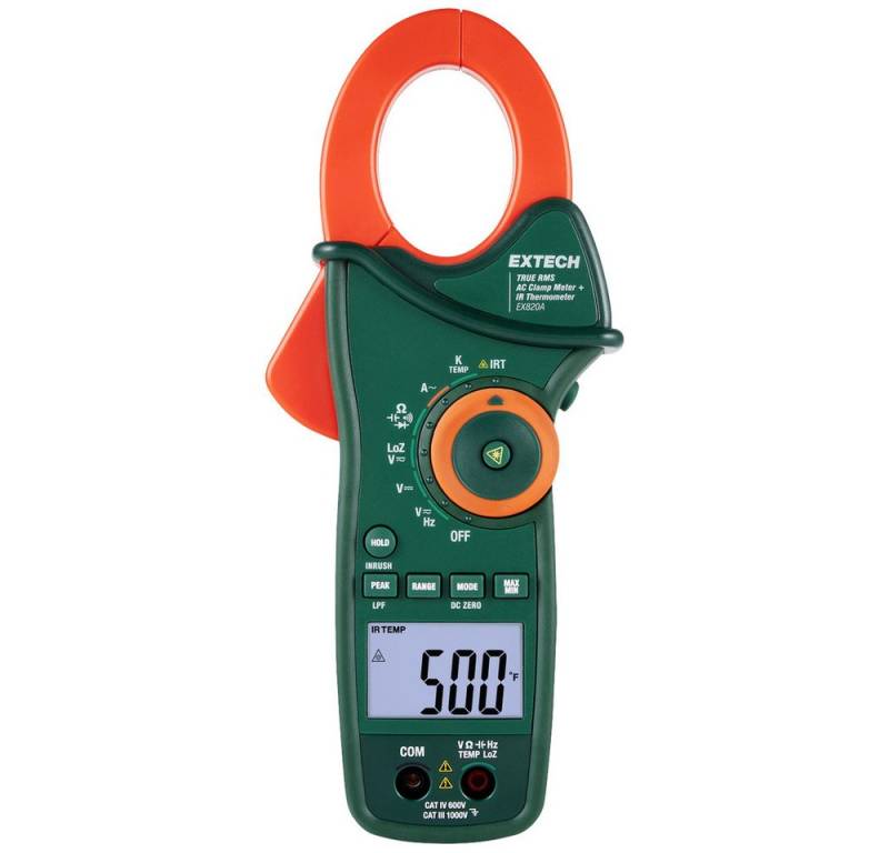 Extech Spannungsprüfer Extech Extech EX820A Stromzange digital IR-Thermometer CAT IV 600 V A, (Extech EX820A) von Extech