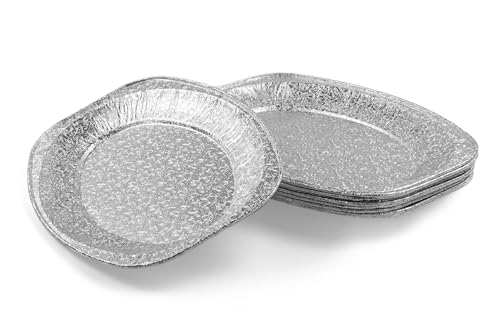 Extiff 10 ovale Aluminium-Tabletts 24,5 x 35 cm – Serviertabletts für Gebäck, Buffet, Fisch, Grill von Extiff