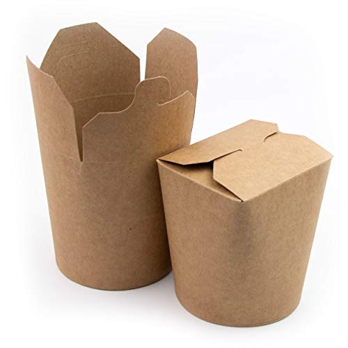 Extiff 50 braune Schachteln aus Karton 480 ml – Einweg-Lebensmittelbehälter für Lebensmittel zum Mitnehmen – Pasta Box für Nudeln/Pasta/Fertiggerichte – wasserdicht – 100% recycelbar von Extiff