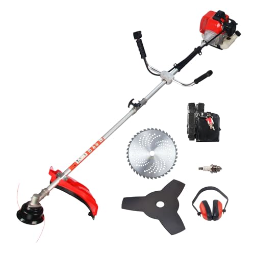 Extolern Petrol Brush Cutter 42.7 CC 2-Stroke Grass Trimmer - 2-in-1 Multifunction 2 HP Single Cylinder Engine - Trimmer with Thread and Knife，Powerful & Reliable for Garden and Field von Extolern