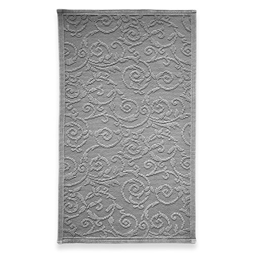 ExtraHome Paisley Vorleger/Badeteppich - Badvorleger Silber, Baumwolle, 60 x 100 cm von ExtraHome