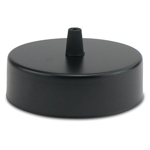 Lampen Baldachin aus Edelstahl schwarz Ø 10 × H 3,1 cm - Abdeckung für Hängelampen und Befestigungsmaterial von ExtraLight