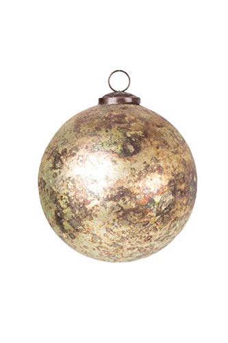 Weihnachtsbaumschmuck- Adventskalender - Christbaumkugel 10 cm Antik-Gold von Extragoods